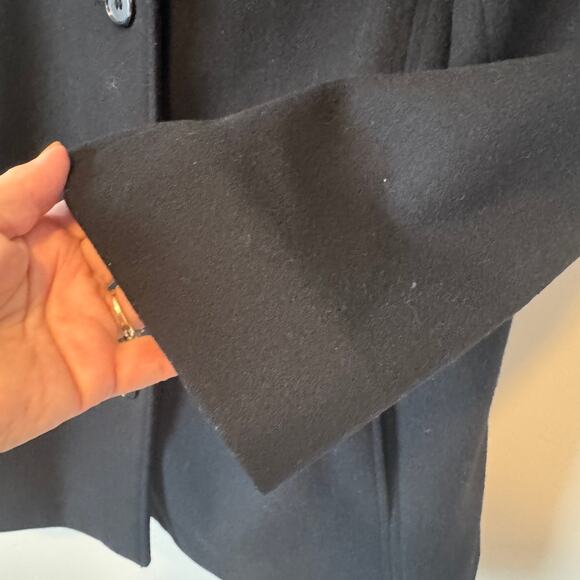 Alfred Dunner Wool Pea Coat 16 EUC Y2K 90s Classic Grandmacore Old Money Black - Picture 6 of 15